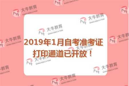 2019年1月广东自考准考证打印