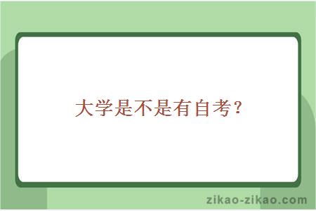 大学是不是有自考？