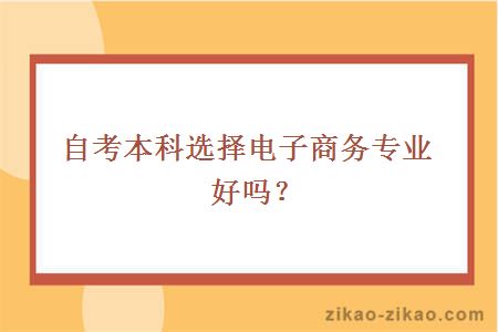 自考本科电子商务专业