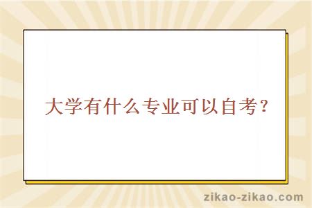 大学有什么专业可以自考？