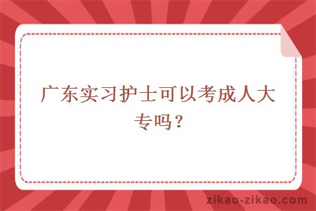 实习护士可以考成人大专?