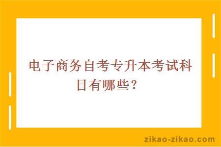 电子商务自考专升本考试科目