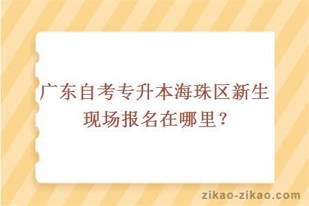 广东自考专升本海珠区现场报名