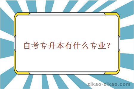 自考专升本有什么专业？