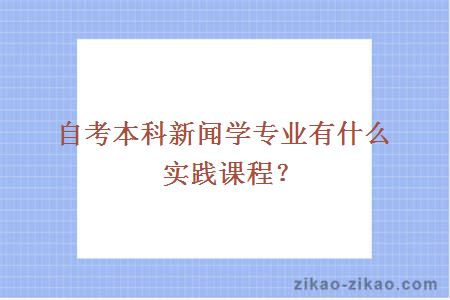 自考本科新闻学专业实践课程