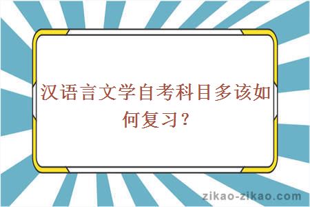 汉语言文学自考科目多该如何复习？
