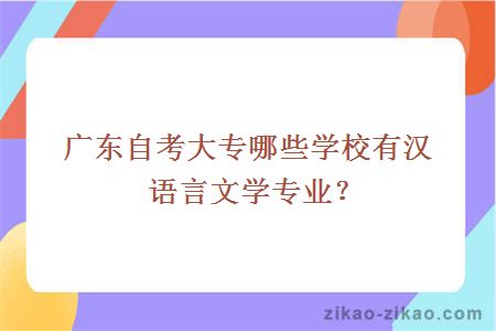广东自考大专哪些学校有汉语言文学专业？