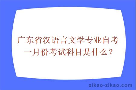 汉语言文学专业自考1月份考试科目