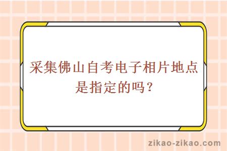 佛山自考电子相片采集地点