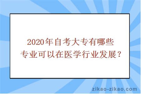 2020年自考大专有哪些专业可以在医学行业发展