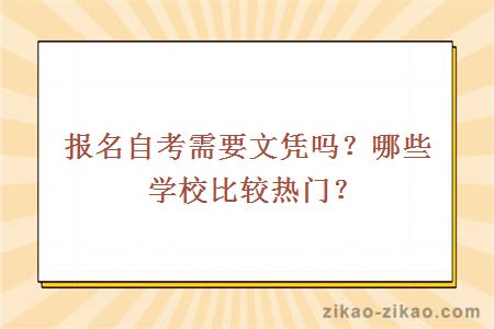 报名自考需要文凭吗？哪些学校比较热门