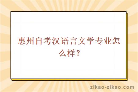 惠州自考汉语言文学专业怎么样？