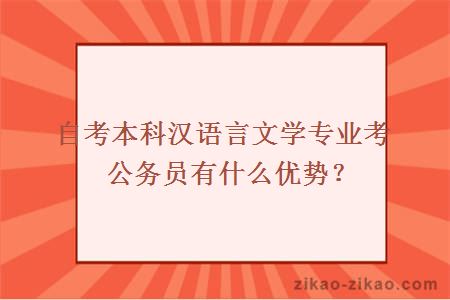 自考本科汉语言文学专业考公务员有什么优势？