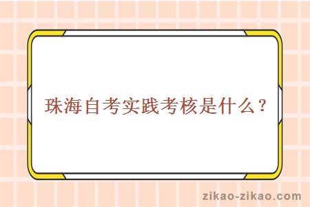 珠海自考实践考核是什么？