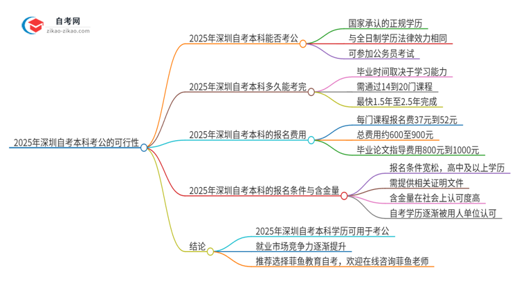 2025年深圳自考本科学历能用来考公吗？思维导图