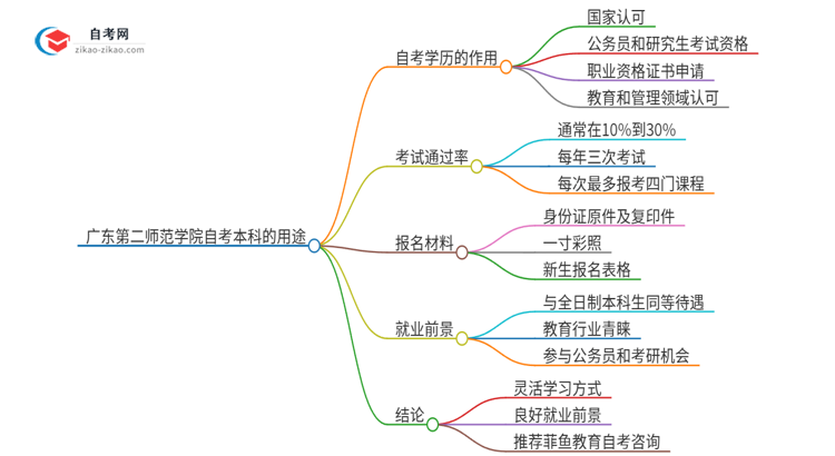 广东第二师范学院的自考本科学历都有哪些用途（2025年）思维导图