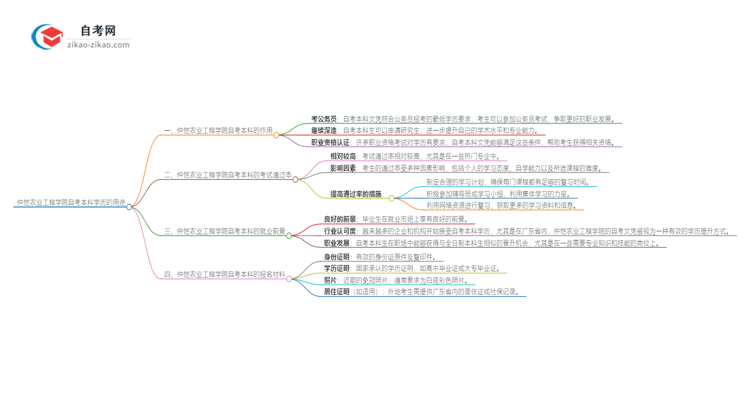 仲恺农业工程学院的自考本科学历都有哪些用途（2025年）思维导图