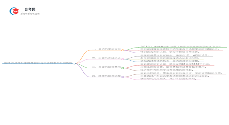 选择2025年广东财务会计与审计自考本科的优势是什么？思维导图