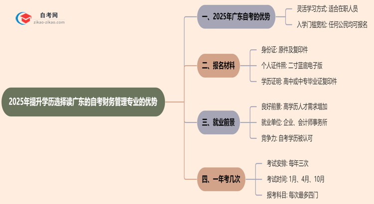 2025年提升学历选择读广东的自考财务管理专业有哪些优势?思维导图