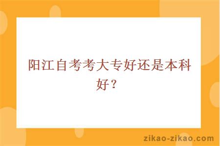 阳江自考考大专好还是本科好？