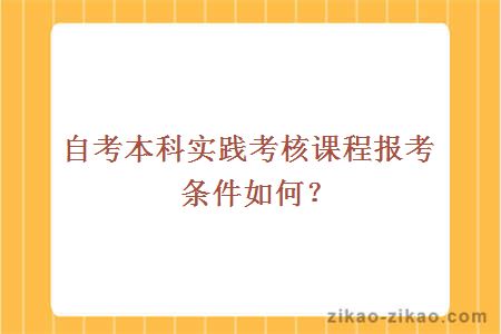 自考本科实践考核课程报考条件如何？