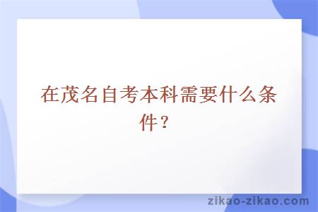 在茂名自考本科需要什么条件？