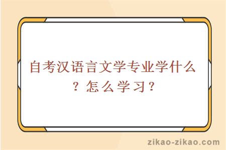 自考汉语言文学专业学什么？怎么学习？