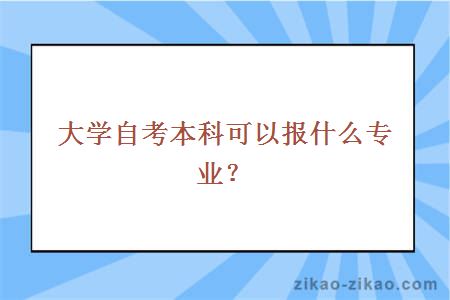 大学自考本科可以报什么专业？