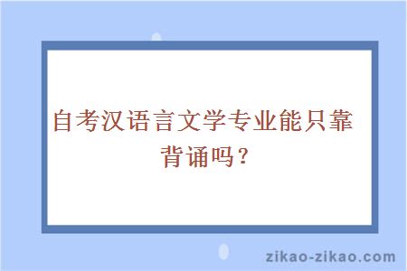 自考汉语言文学专业能只靠背诵吗？