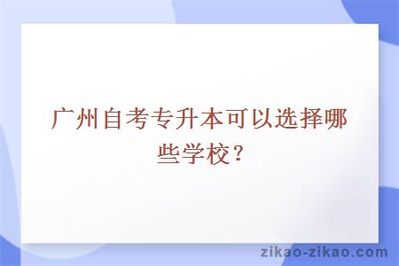 广州自考专升本可以选择哪些学校？