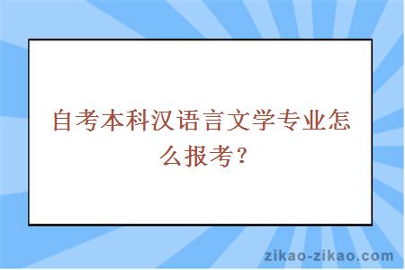 自考本科汉语言文学专业怎么报考？