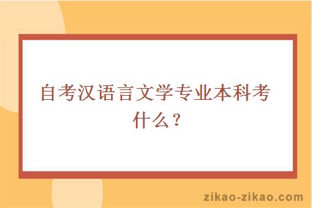 自考汉语言文学专业本科考什么？