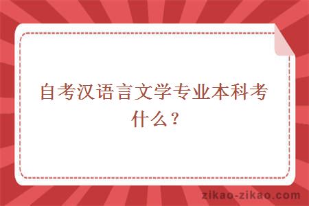 自考汉语言文学专业本科考什么？