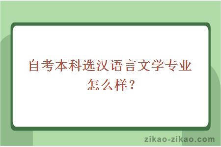 自考本科选汉语言文学专业怎么样？