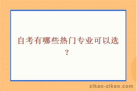 自考有哪些热门专业可以选？