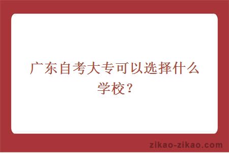 广东自考大专可以选择什么学校？