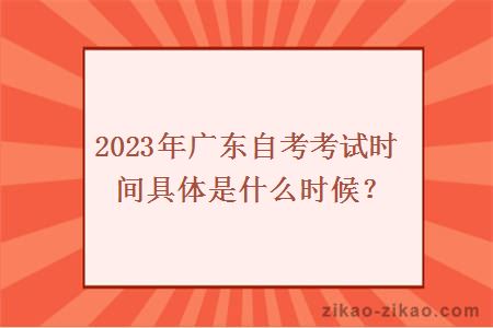 2023年广东自考考试时间具体是什么时候？