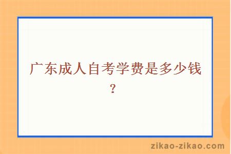 广东成人自考学费是多少？