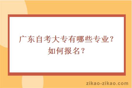 广东自考大专有哪些专业？如何报名？