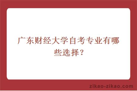 广东财经大学自考专业有哪些选择？