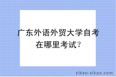 广东外语外贸大学自考在哪里考试？