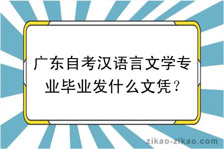 广东自考汉语言文学专业毕业发什么文凭？