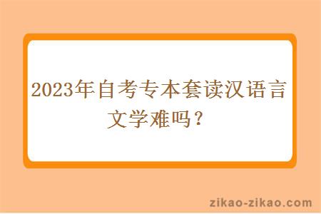 2023年自考专本套读汉语言文学难吗？