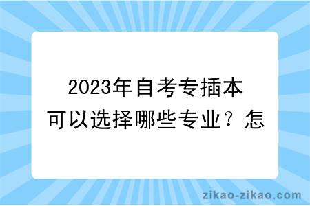 2023年自考专插本可以选择哪些专业？怎么选择专业？