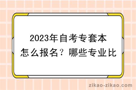 2023年自考专套本怎么报名？哪些专业比较好？