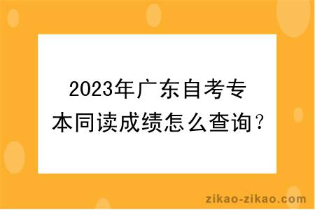 2023年广东自考专本同读成绩怎么查询？不及格有影响吗？