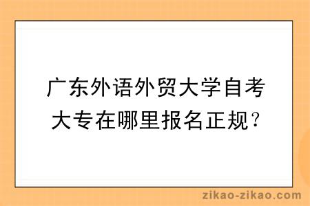 广东外语外贸大学自考大专在哪里报名正规？