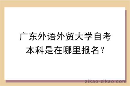 广东外语外贸大学自考本科是在哪里报名？