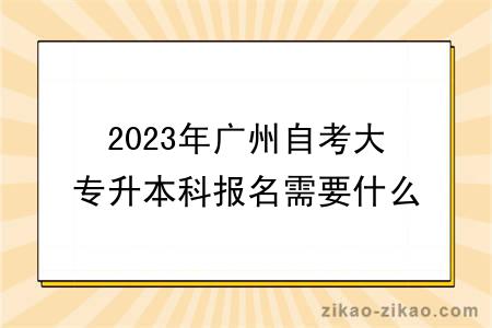 2023年广州自考大专升本科报名需要什么条件与要求？