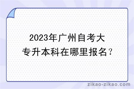 2023年广州自考大专升本科在哪里报名？